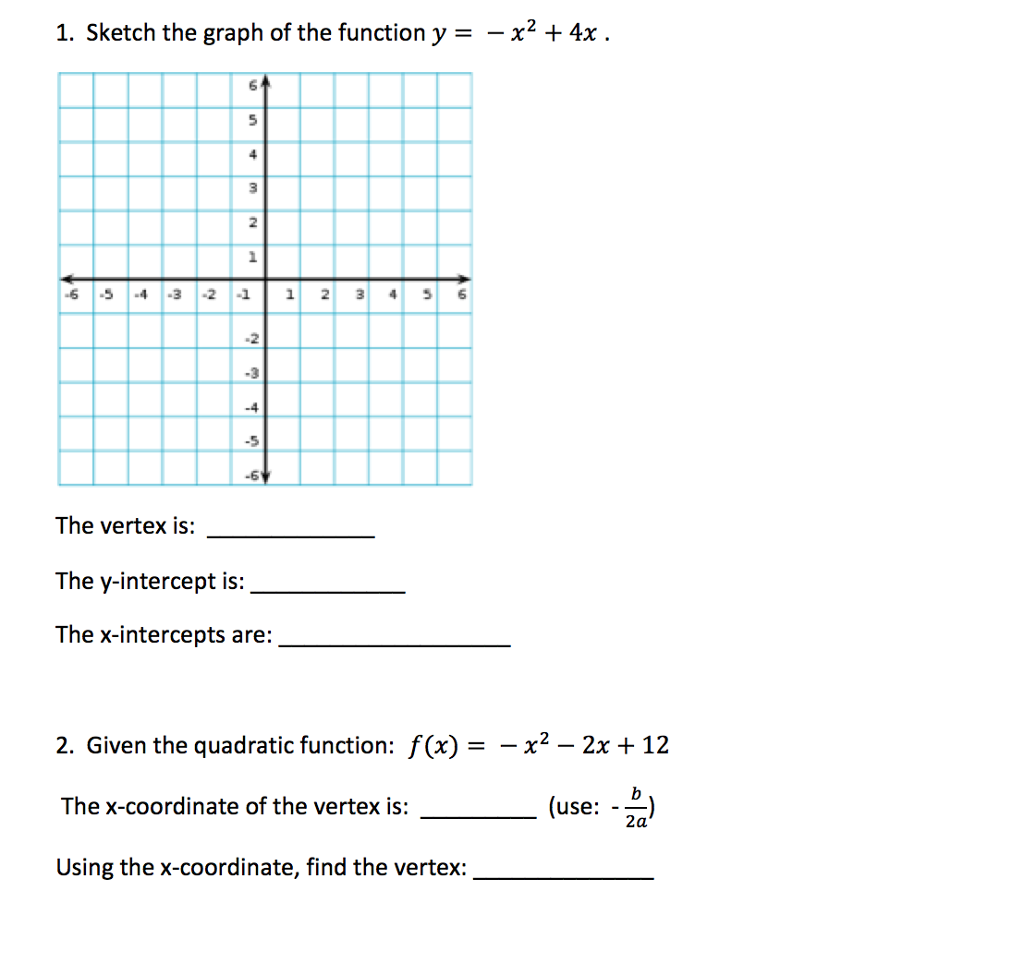 Solved Sketch the graph of the function y = -x^2 + 4x The | Chegg.com