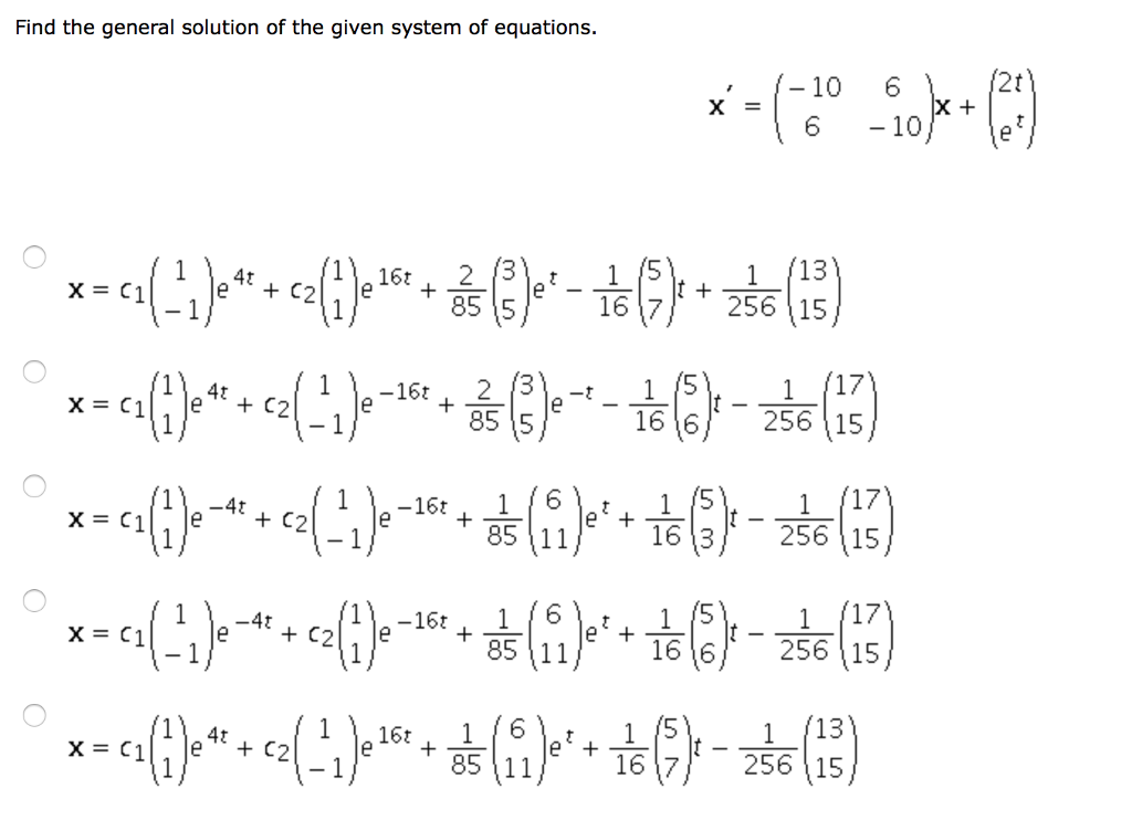 Solved Find the general solution of the given system of | Chegg.com