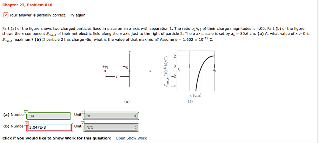 Solved Part (a) Of The Figure Shows Two Charged Particles | Chegg.com