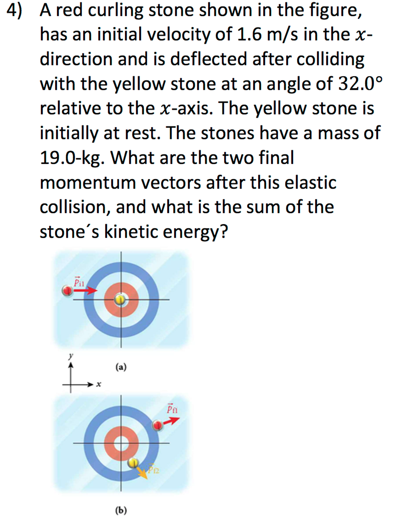 Solved A red curling stone shown in the figure, has an