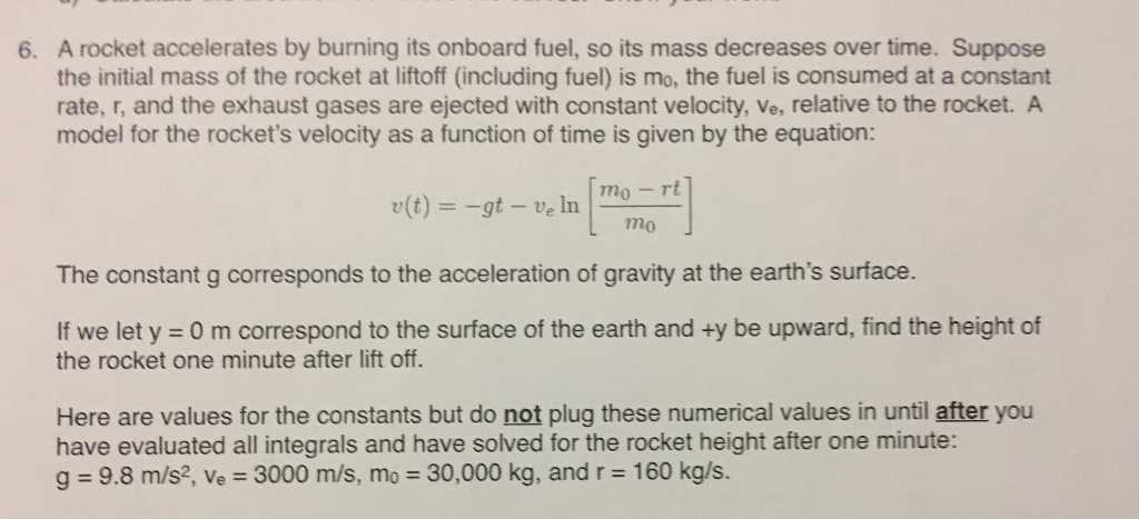 solved-6-a-rocket-accelerates-by-burning-its-onboard-fuelso-chegg