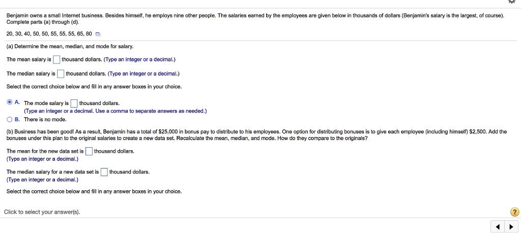 Solved Benjamin Owns A Small Internet Business Besides Chegg