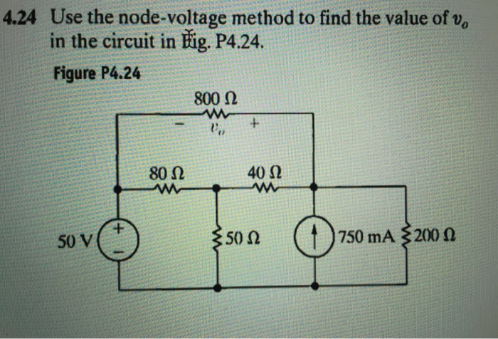 Solved Use The Node-voltage Method To Find The Value Of V_0 | Chegg.com