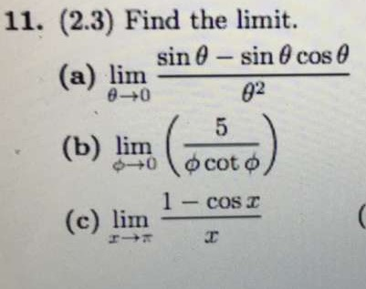 Solved Find the limit. (a) lim_theta rightarrow 0 sin theta | Chegg.com
