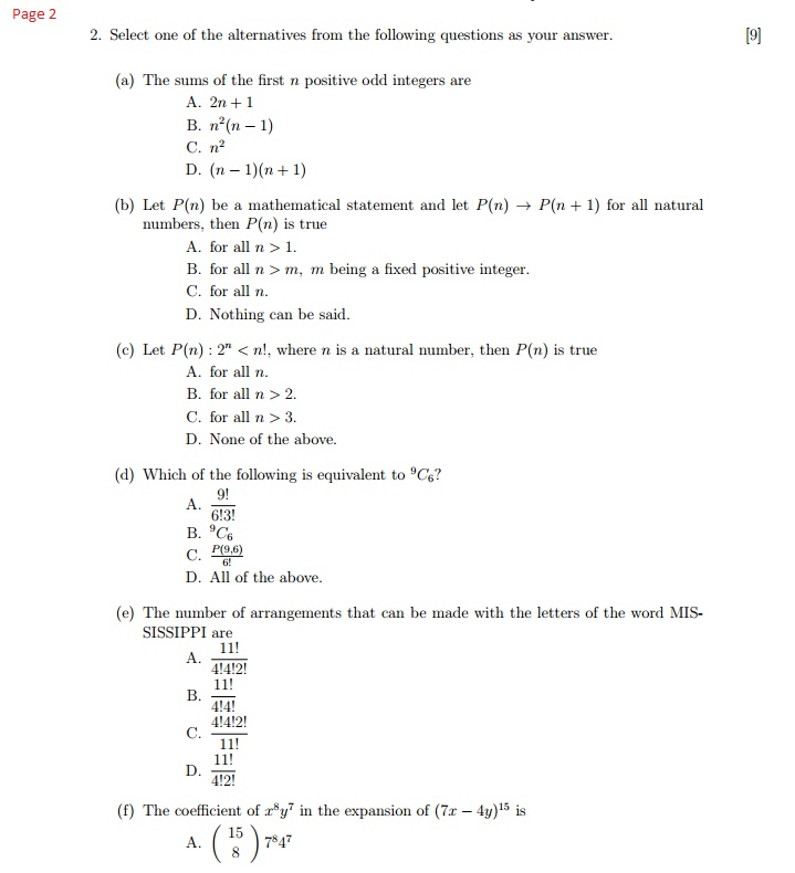 Solved Page 1 1. State Whether The Following Statements Are | Chegg.com