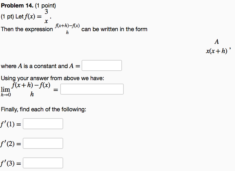 Solved Let F X 3x Then The Expression F X H F X H Ca