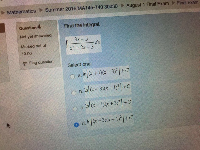 Solved Find The Integral Integral 3x 5 x 2 2x 3 Dx Chegg