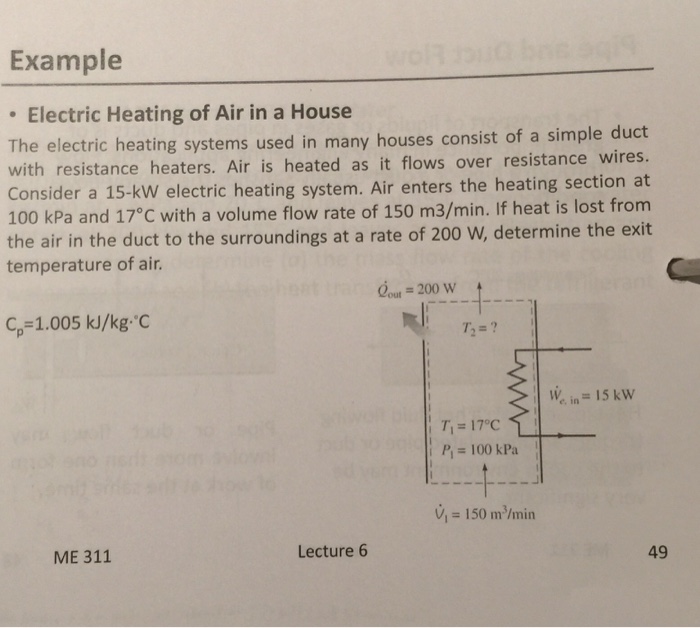 Solved Electric Heating of Air in a House The electric