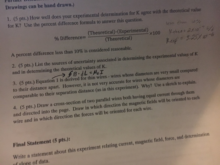 explain the difference between theoretical and experimental values