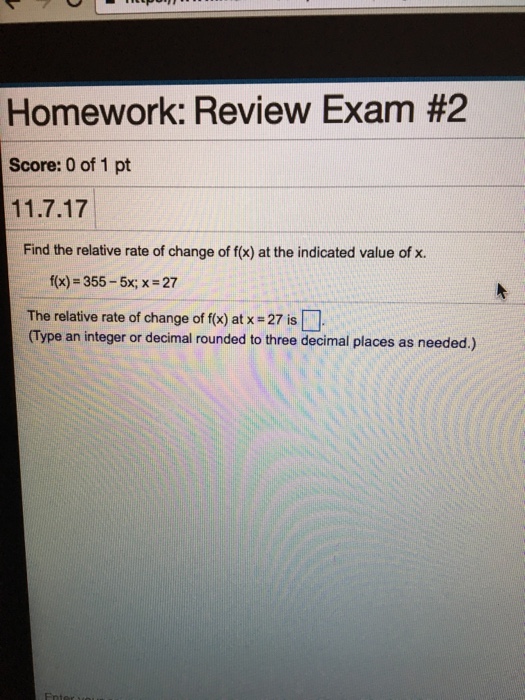 solved-find-the-relative-rate-of-change-of-f-x-f-x-12-5-lnx