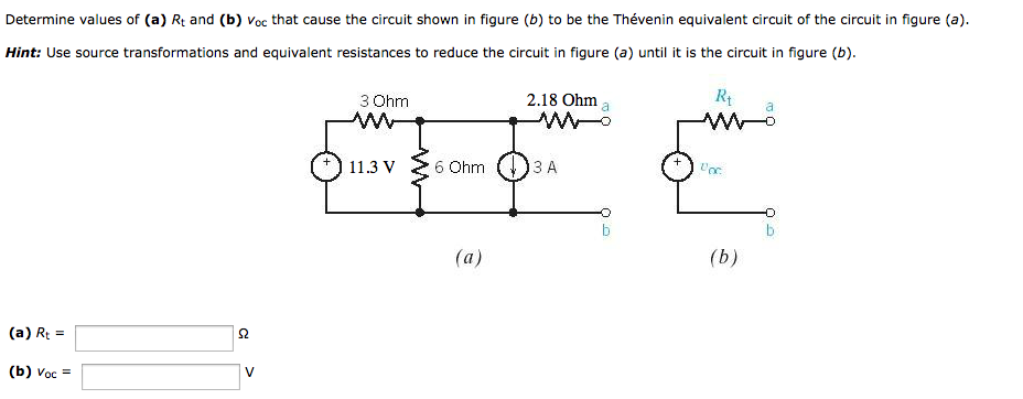 Solved Determine Values Of (a) Rt And (b) Voc That Cause The | Chegg.com