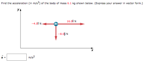 Solved Find the acceleration (in m/s2) of the body of mass | Chegg.com