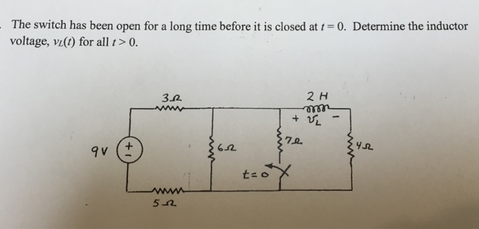 Solved The switch has been open for a long time before it is | Chegg.com