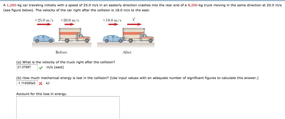 Solved A 1,265-kg car traveling initially with a speed of | Chegg.com