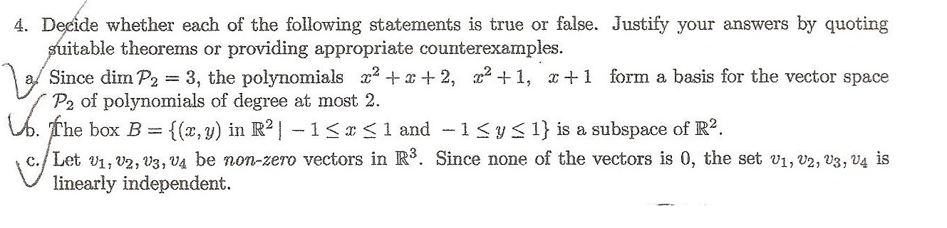 Solved Decide whether each of the following statements is | Chegg.com