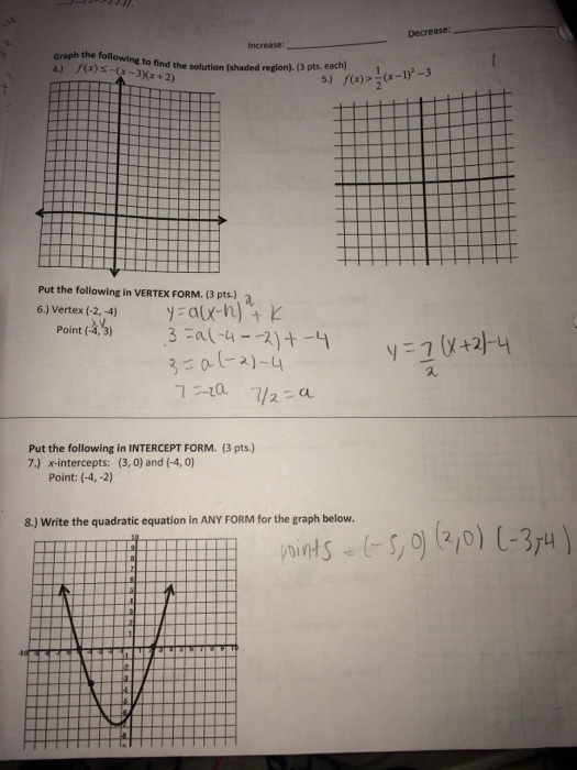 Solved Decrease: Increase: Graph the following to find the | Chegg.com