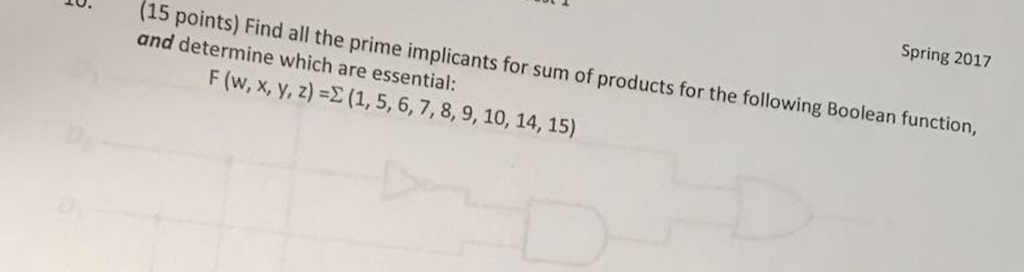 Solved Find All Prime Implicants For Sum Of Products For The | Chegg.com