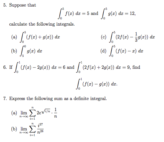 Solved Suppose That Integral^5_0 F(x) Dx = 5 And | Chegg.com