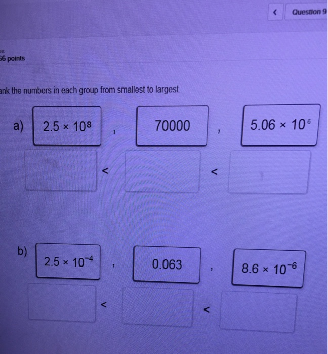 solved-rank-the-numbers-in-each-group-from-smallest-to-chegg