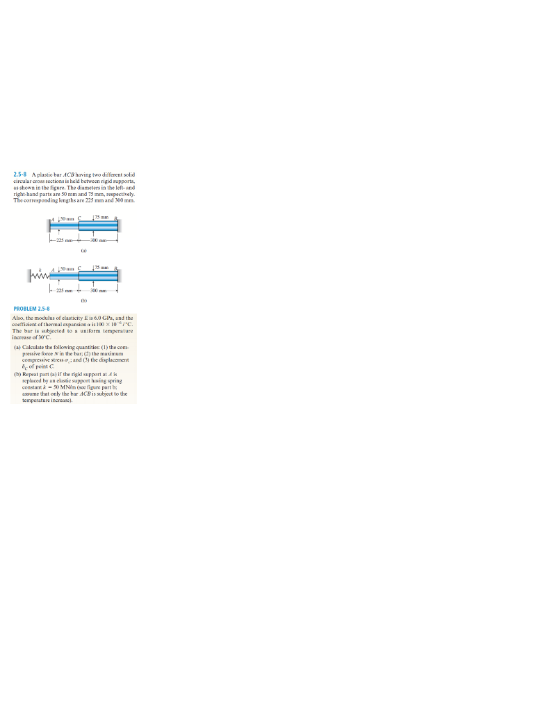 Solved 2.58 A plastic bar ACB having two different solid