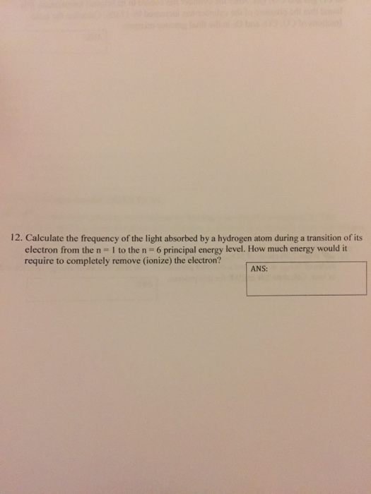 Solved Calculate the frequency of the light absorbed by a | Chegg.com