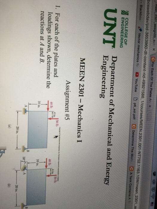 Solved For each of the plates and loadings shown, determine