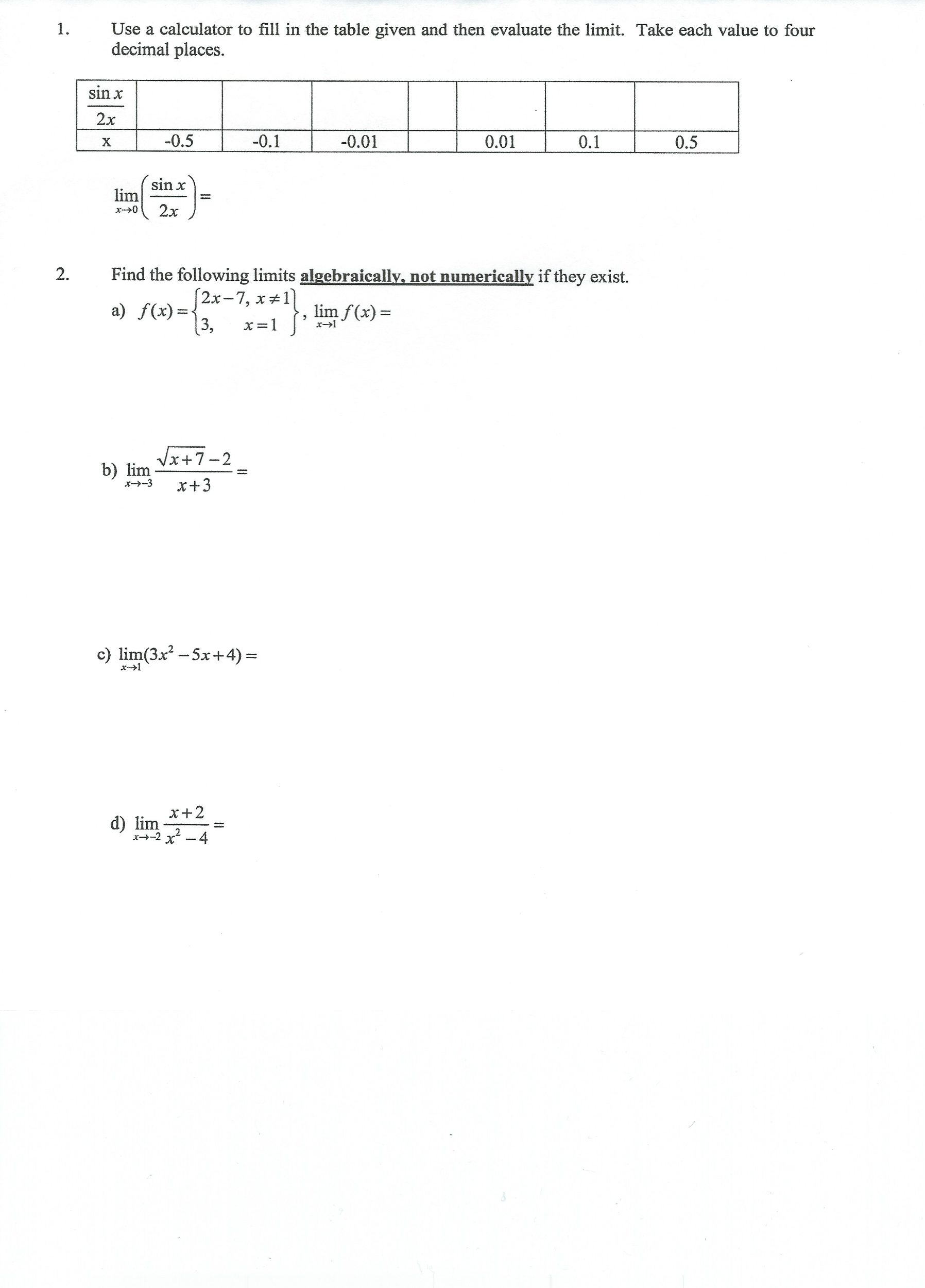 Solved Use a calculator to fill in the table given and then | Chegg.com