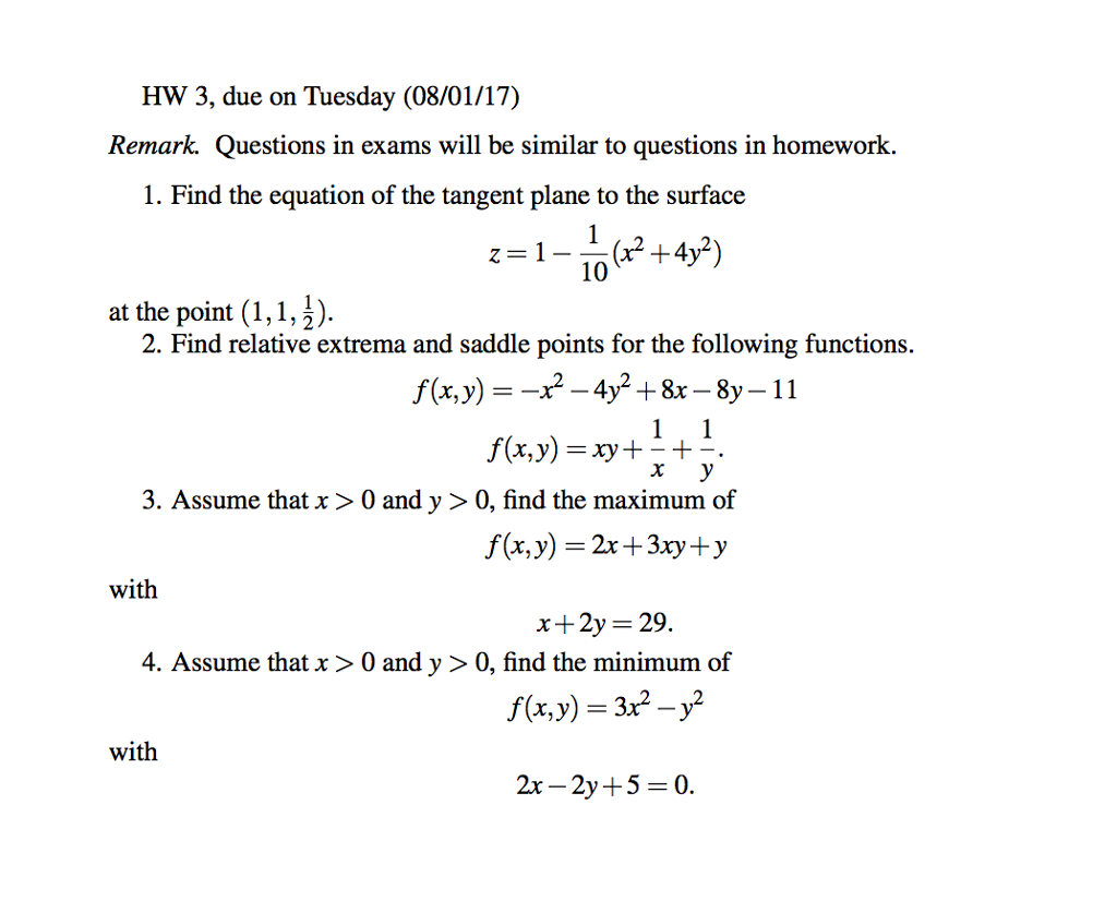 Solved Find The Equation Of The Tangent Plane To The Surface