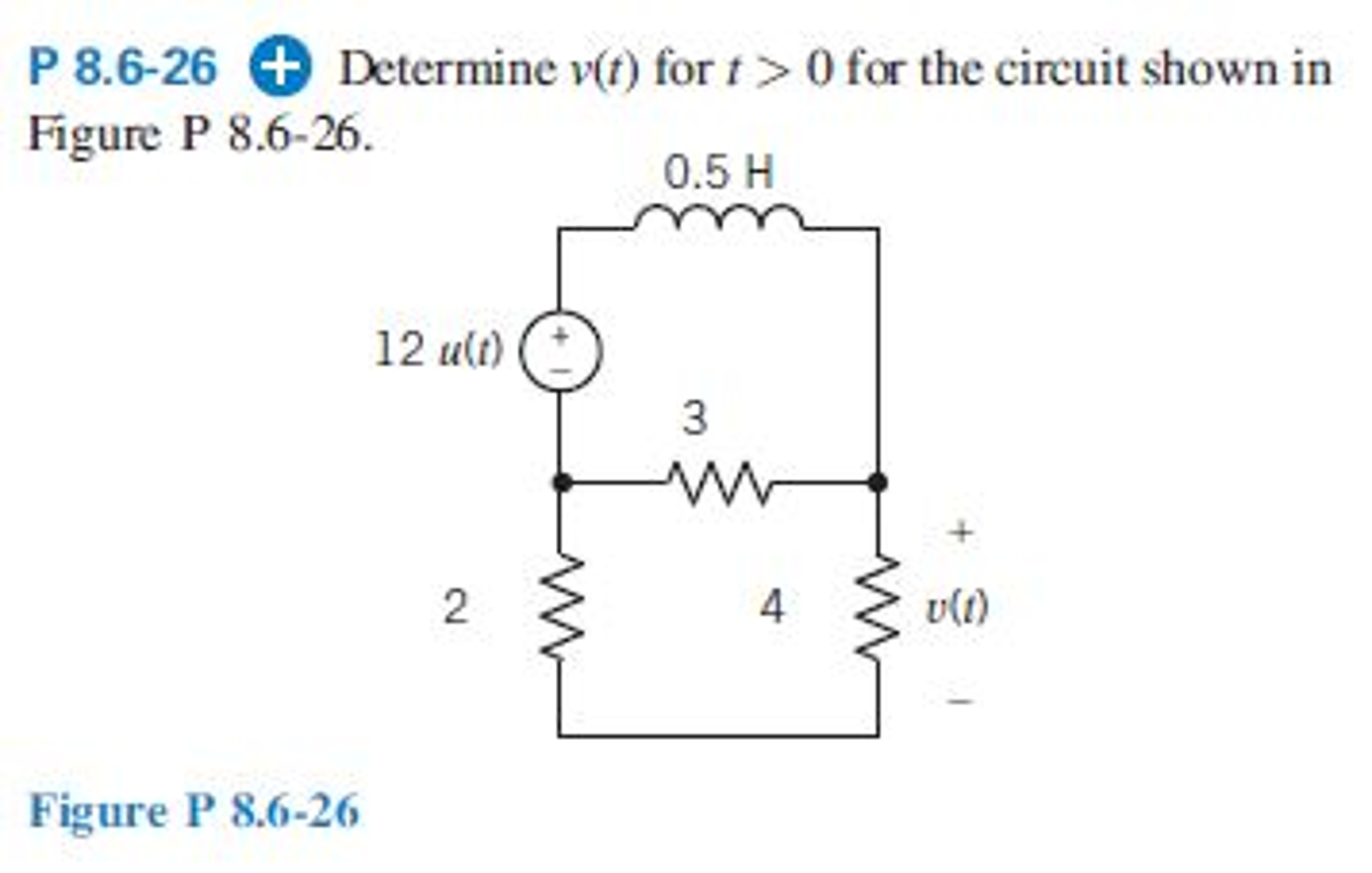 Solved Determine v(t) for t > 0 for the circuit shown in | Chegg.com