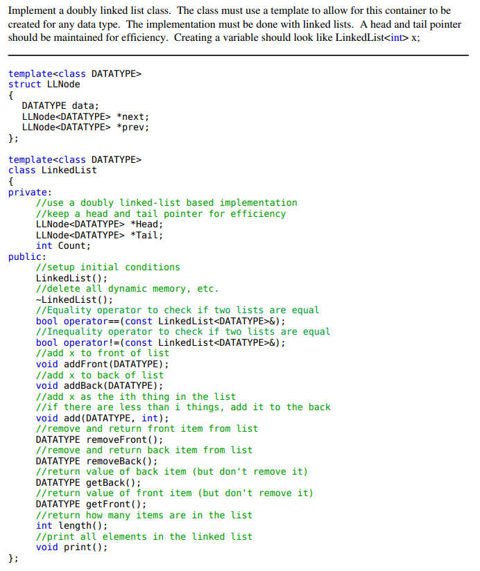 implement-a-doubly-linked-list-class-the-class-must-chegg