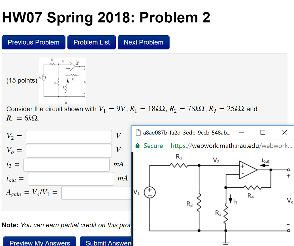 Solved HW07 Spring 2018: Problem 2 Previous Problem Problem | Chegg.com