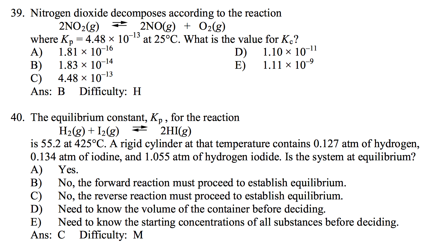 Solved 39. Nitrogen dioxide according to the