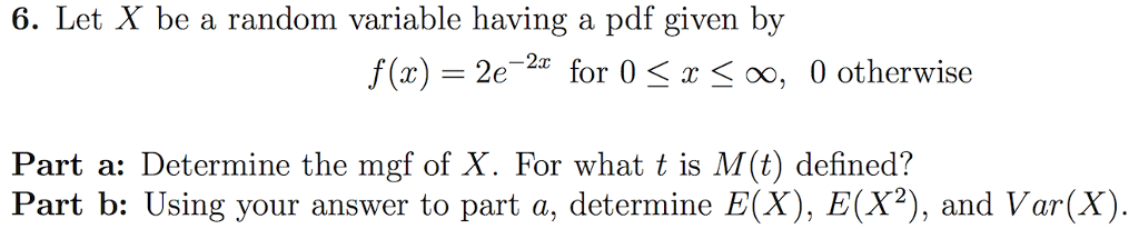 Solved 6. Let X be a random variable having a pdf given by | Chegg.com