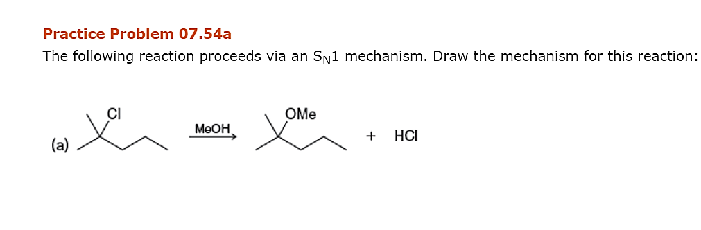 Solved The following reaction proceeds via an SN1 mechanism. | Chegg.com