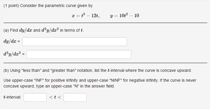 Solved Consider the parametric curve given by x = t^3 - | Chegg.com