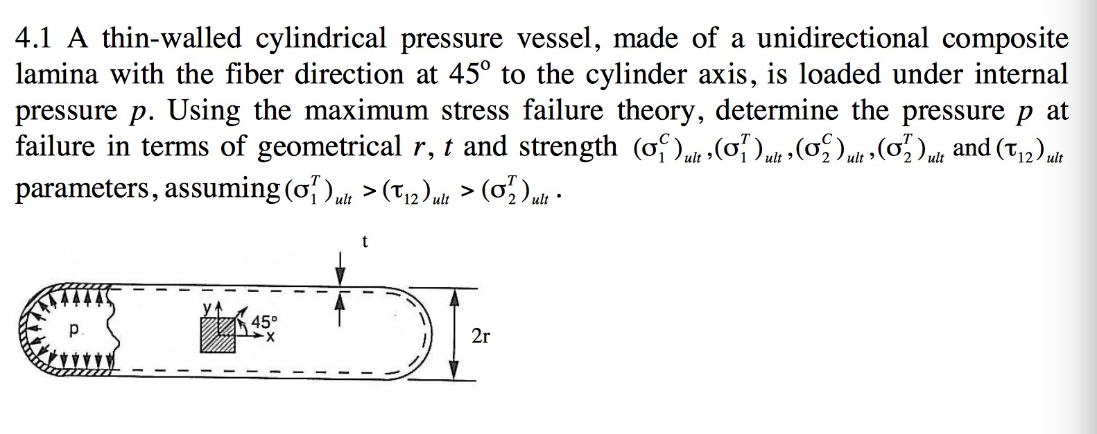 Solved A thin-walled cylindrical pressure vessel, made of a | Chegg.com