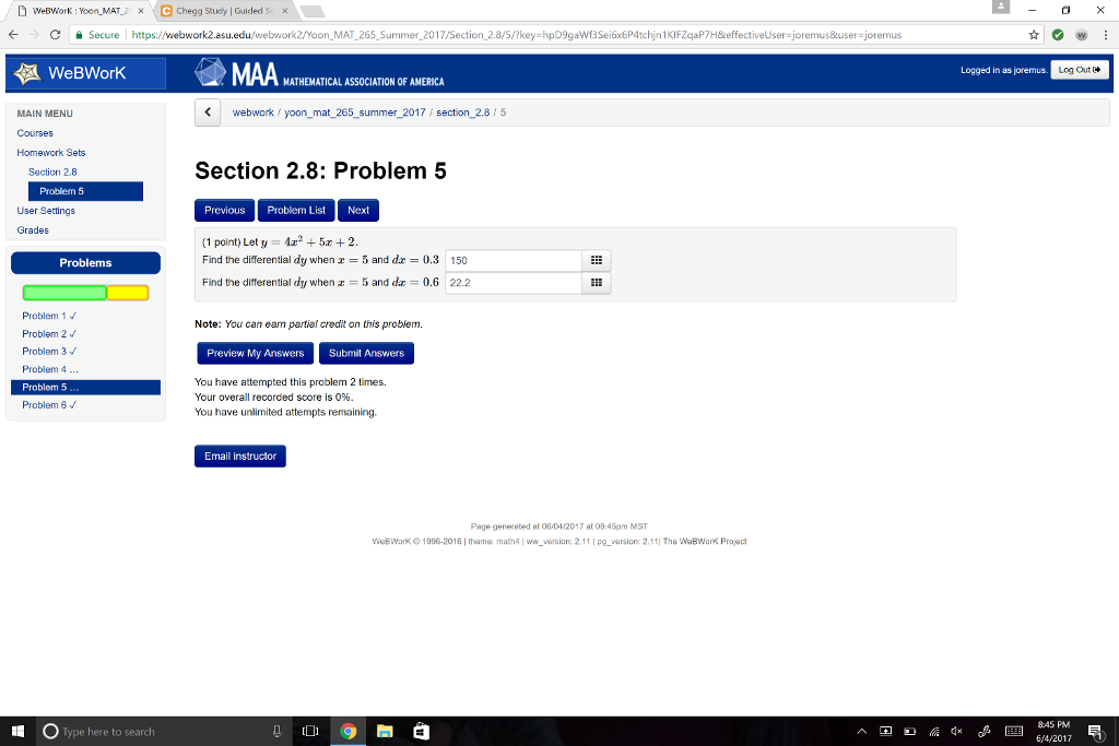 Solved D Webwork Yoon Mat 2 X C Chegg Study L Guided So X C Chegg Solved D Webwork Yoon Mat 2 X C Chegg Study L Guided So X C Chegg