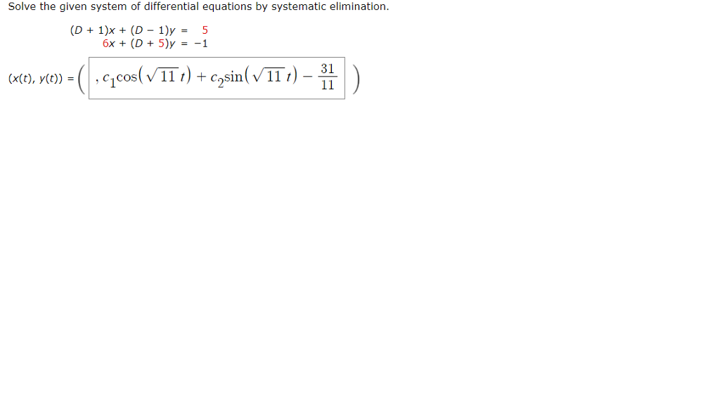 Solved Solve the given system of differential equations by