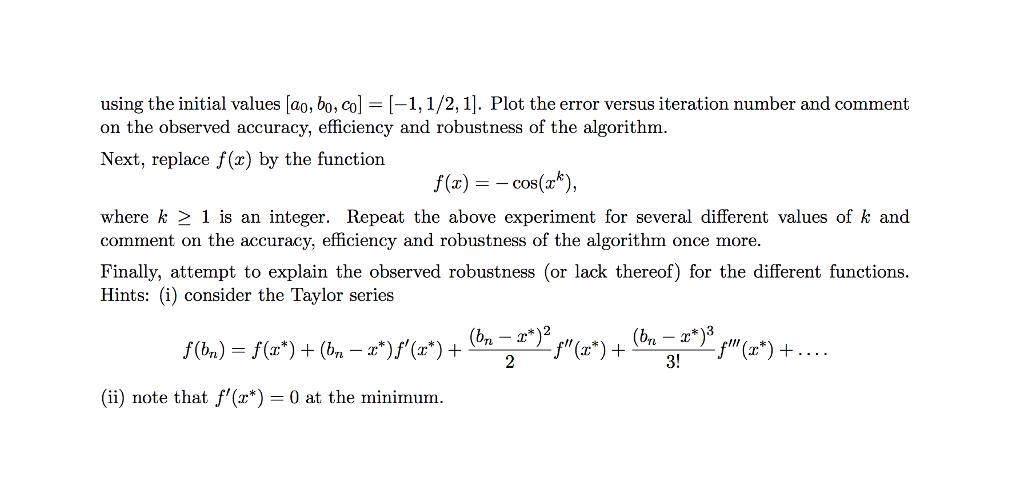 Solved Numerical optimization An important problem in | Chegg.com