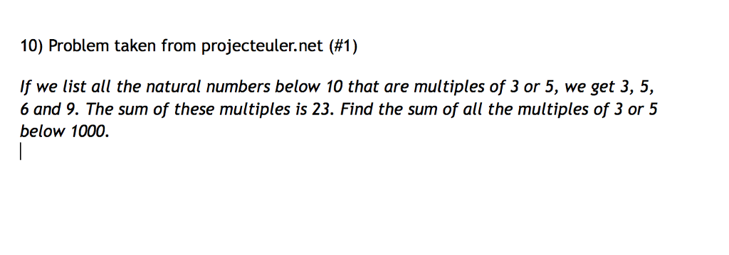 natural numbers below 10 that are multiples of 3 or 5