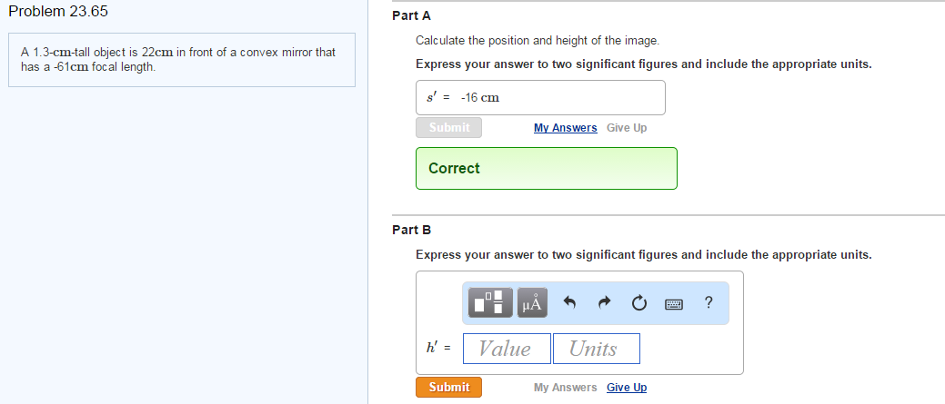 Solved Problem 23.65 Part A Calculate the position and | Chegg.com