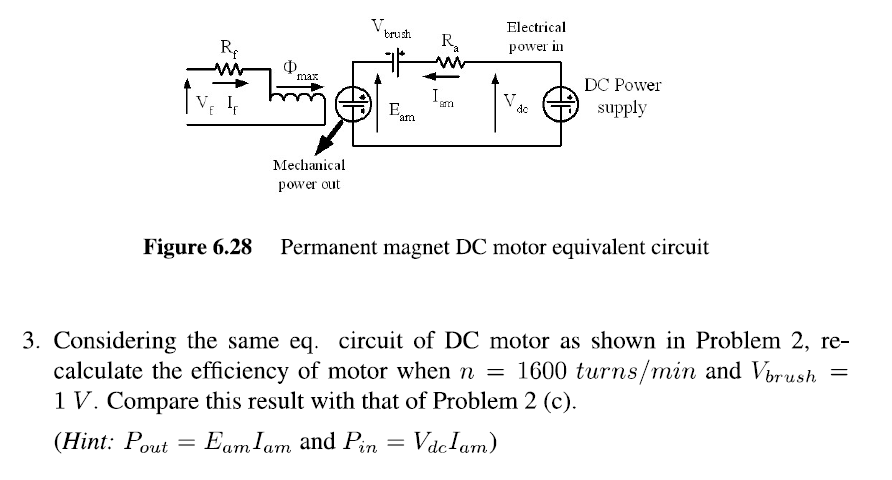 Solved 3. Considering the same eq. circuit of DC motor as | Chegg.com