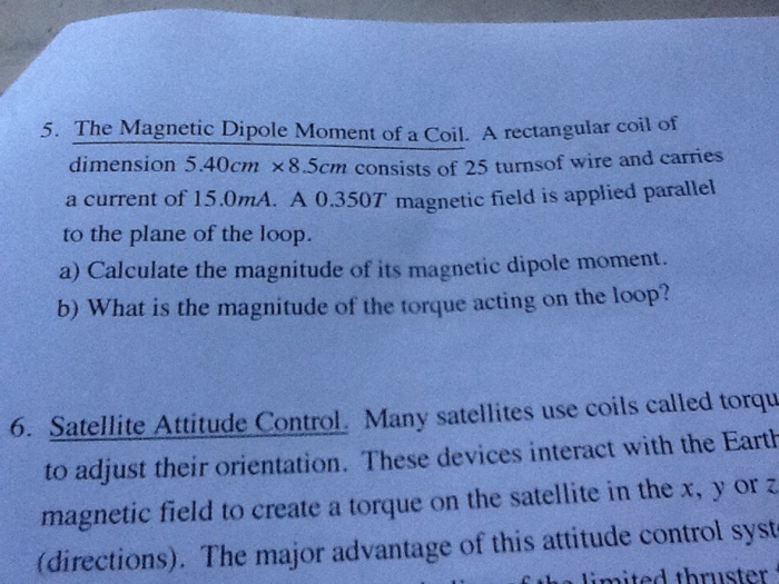 Magnetic Dipole Moment of coil. A rectangular coil of | Chegg.com