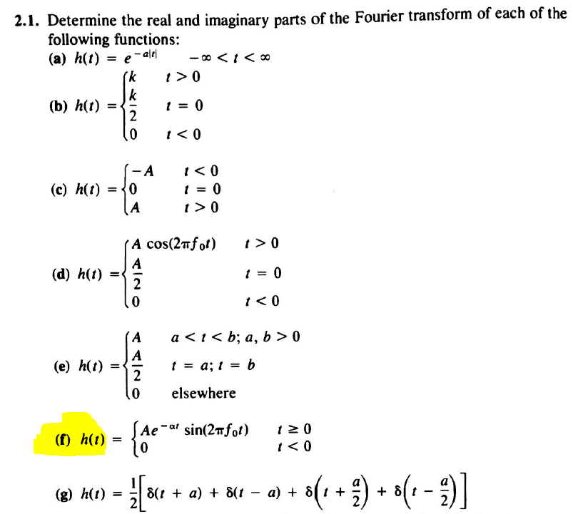 Solved 2.1. Determine the real and imaginary parts of the | Chegg.com