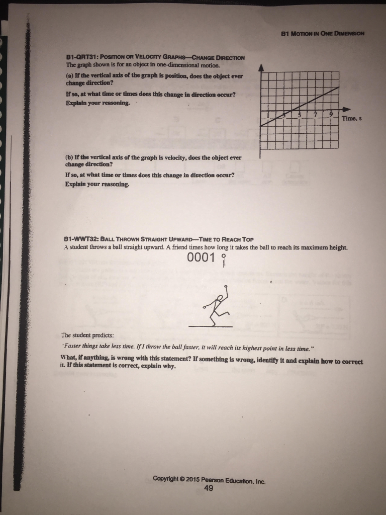 Motion In One Dimension Problem A Worksheet Answers - Worksheet List