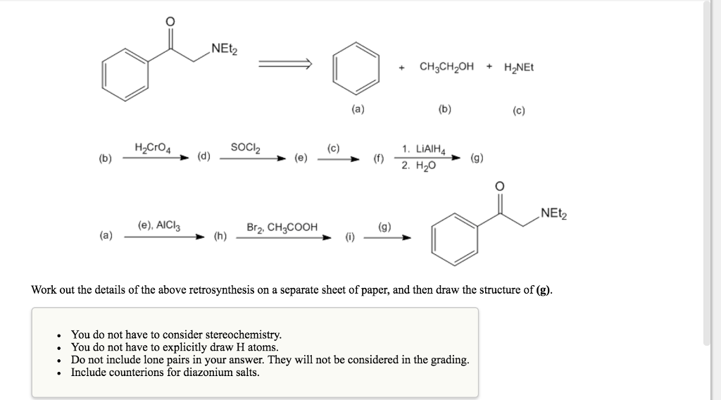 Solved Work out the details of the above retrosynthesis on | Chegg.com