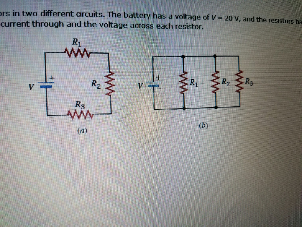 Solved The drawing shows three different resistors in two