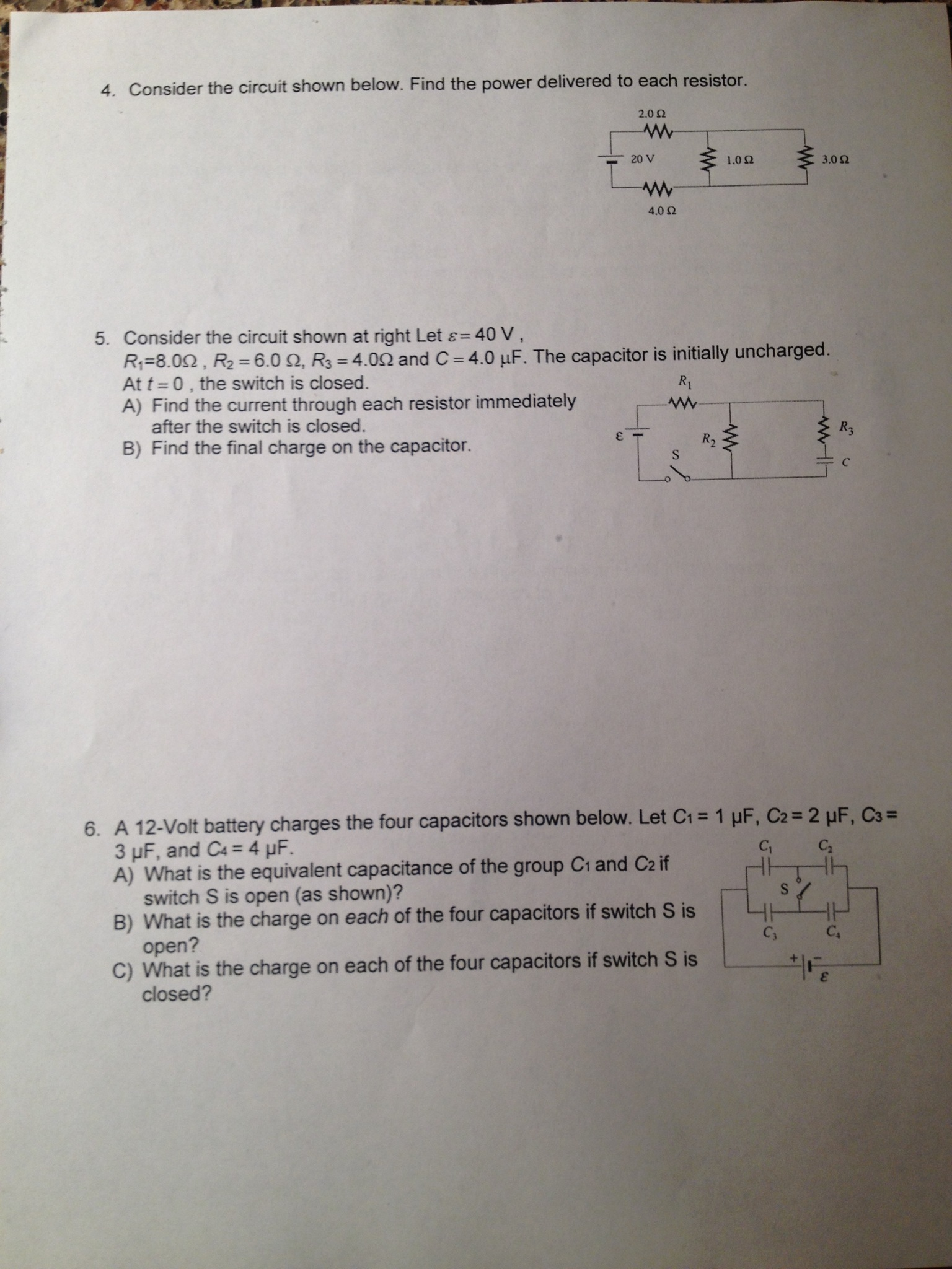 Solved 4) Consider the circuit shown below. find the power | Chegg.com
