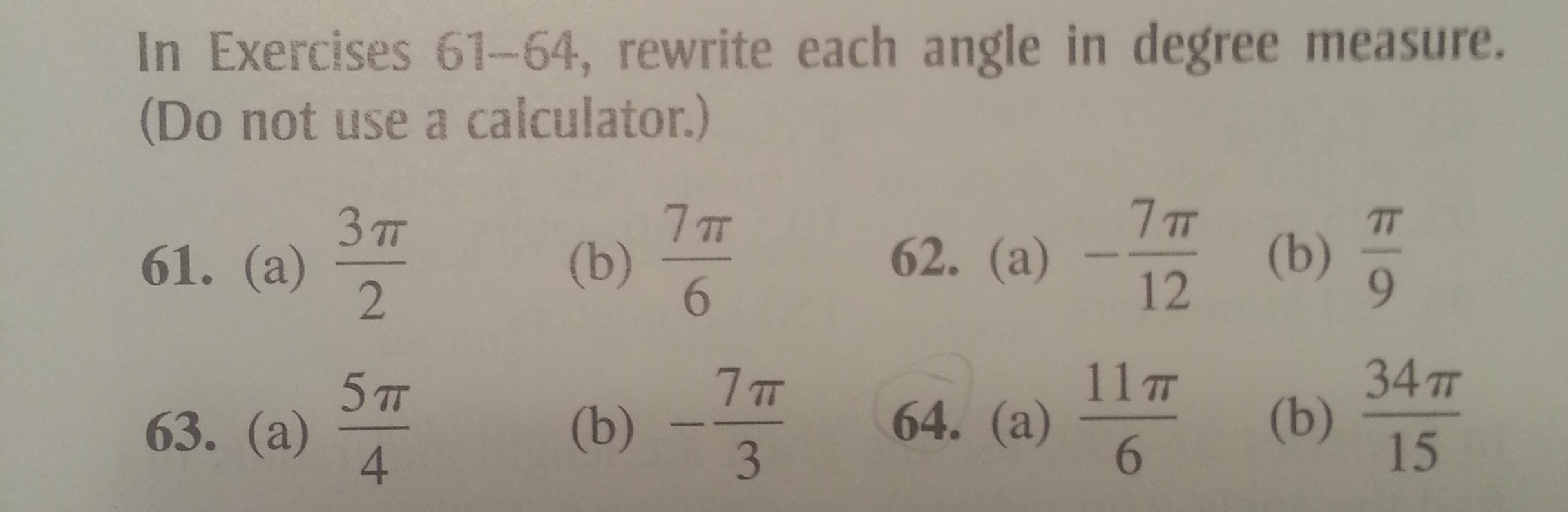 Solved In Exercises 61-64, rewrite each angle in degree | Chegg.com