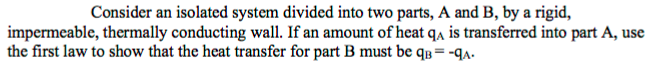 Solved Consider an isolated system divided into two parts, A | Chegg.com